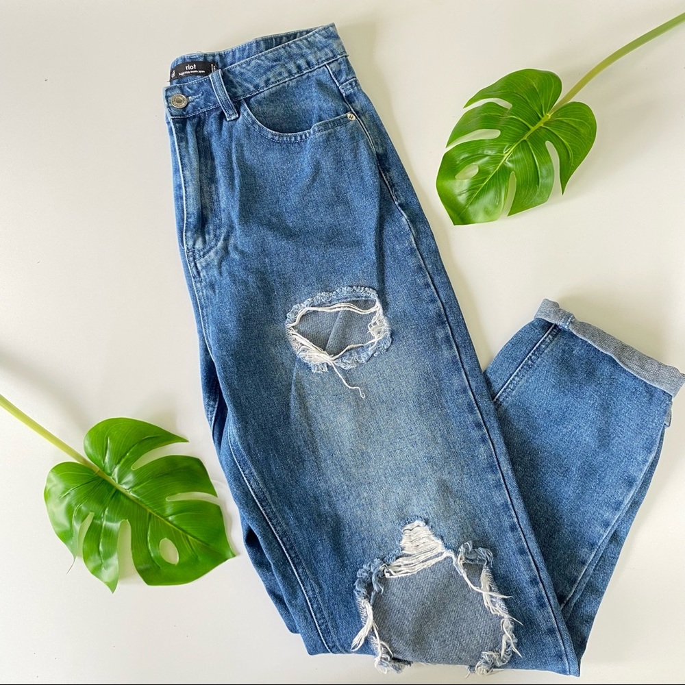 Misguided, distressed, mom jeans